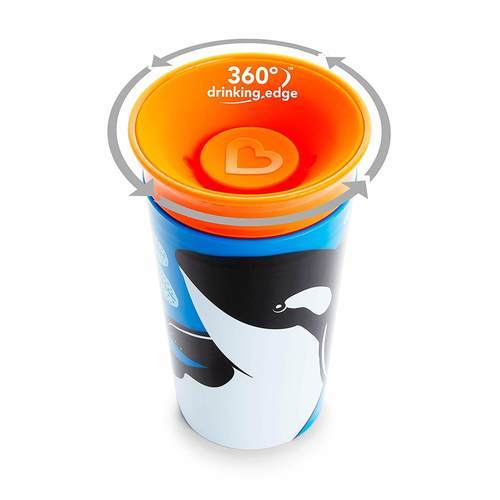 כוס הפלא 360° עם הדפס דולפין/שועל 266 מ