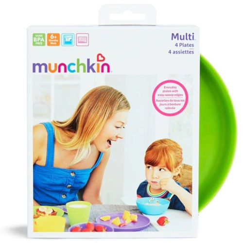 מארז 4 צלחות אוכל צבעוניות לילדים Munchkin