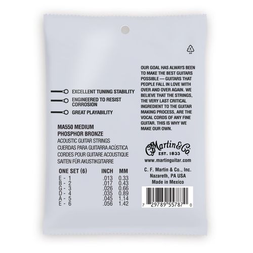 סט מיתרים 0.13 לאקוסטית Martin SP Phosphor Bronze Authentic MA550