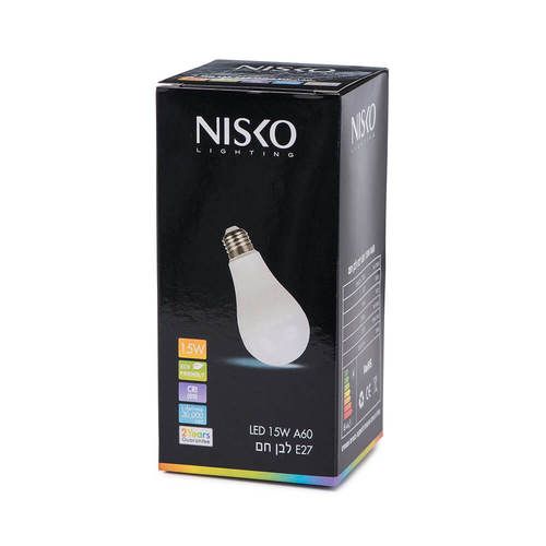 נורת ליבון לד לעמעום E27 15W, אור חם ניסקו Nisko 

