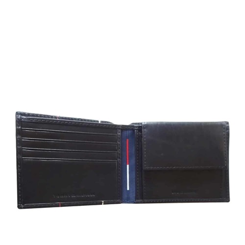 TOMMY HILFIGER ארנק עור יוקרתי דגם רטרו עם תא למטבעות 