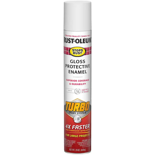 ספריי צבע לבן מבריק 2X טורבו 680 גרם Rust-Oleum Turbo