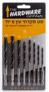 סט 8 מקדחים לעץ כניסת "1/4 אימפקט HARDWARE