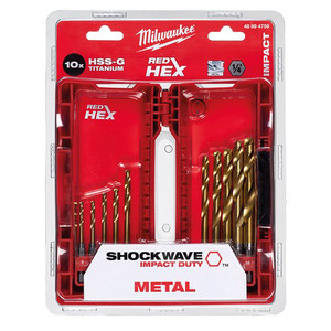 סט 10 מקדחי אימפקט לברזל 10 milwaukee