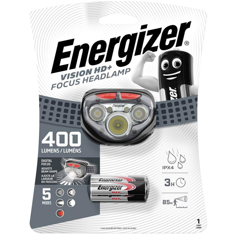 פנס ראש 400 לומן 5 מצבים לד עם פוקוס דיגיטלי Energizer אנרג’ייזר