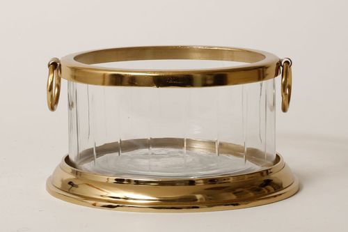 קערת מתכת בשילוב זכוכית BRASS GOLD