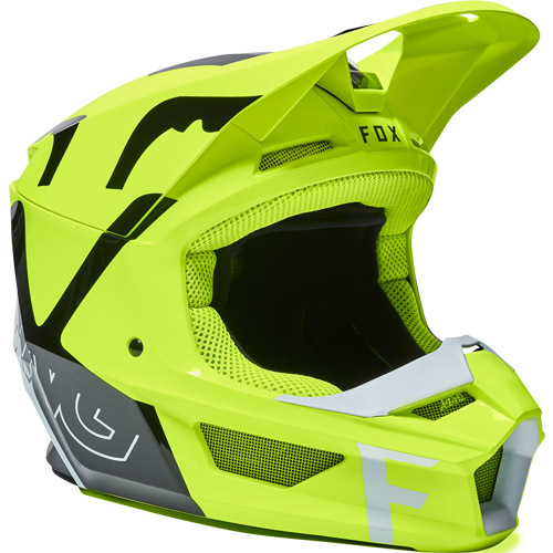 קסדה ילדים לאופנוע שטח V1 צהוב / אפור - YOUTH V1 SKEW HELMET