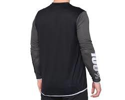 חולצת רכיבה שרוול ארוך  100% שחור / לבן - 100% R-CORE JERSEY 