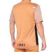 חולצת רכיבה קצרה חום / שחור 100% - AIRMATIC JERSEY 