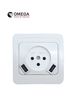 שקע כוח + מטען USB כפול OM-SOCKET-USB-WH