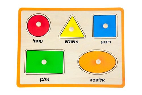 ויגה - פאזל כפתור עץ 5 צבעים וצורות שונות 58302 VIGA