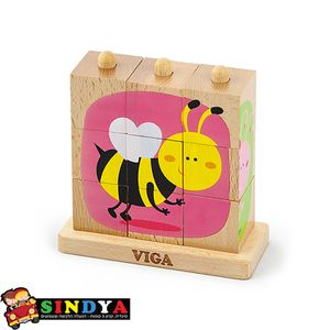 ויגה - פאזל קוביות דבורה מעץ VIGA