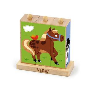 ויגה - פאזל קוביות חיות בר מעץ VIGA 50833