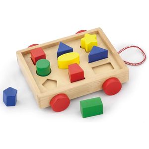 ויגה - עגלת קוביות התאם צורה מעץ 58583 VIGA