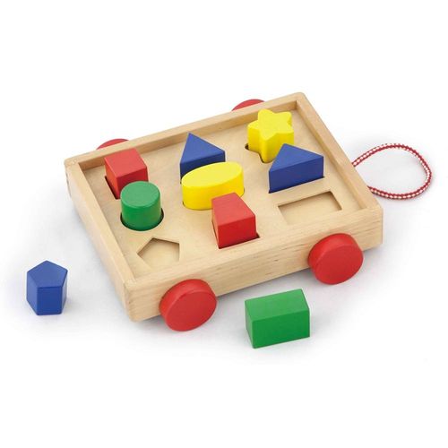 ויגה - עגלת קוביות התאם צורה מעץ 58583 VIGA