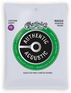 סט מיתרים 011 לאקוסטית Martin MA535S Marquis Phosphor Bronze Authentic Silked