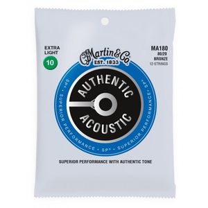 סט מיתרים 12 מיתרים 0.10 לאקוסטית Martin MA180 AUTHENTIC SP