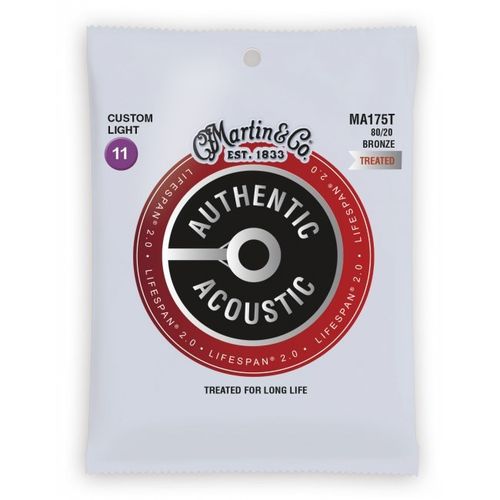 סט מיתרים 0.11 לגיטרה אקוסטית Martin Authentic Lifespan MA175T