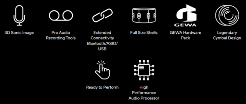 מערכת תופים אלקטרונית מקצועית תוצרת גרמניה G5 Pro BS5 בצבע שחור ובעיצוב אקוסטי 805505 מבית GEWA (Germany)