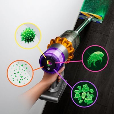  ‏שואב אבק עומד Dyson V15 Detect Absolute דייסון שנתיים אחריות בית לקוח