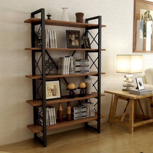 ספריית מדפים ברוחב 90 סמ  עשויה מתכת ועץ Tudo Design דגם יולי