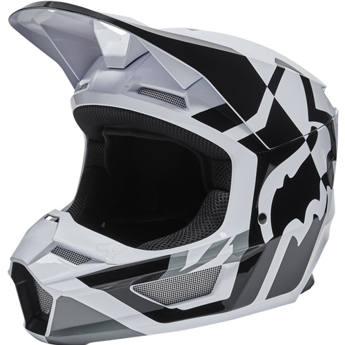 קסדה לאופנוע שטח ילדים V1 שחור / לבן - YOUTH V1 LUX HELMET