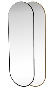 מראת גוף תלייה אובלית בגודל 40X120 ס"מ עם מסגרת מתכת דקה בגוון שחור דגם לונג Tudo Design