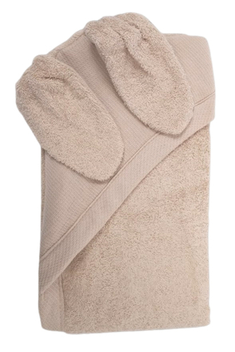 מגבת רחצה קפוצ'ון עם אוזניים 100% כותנה - חול