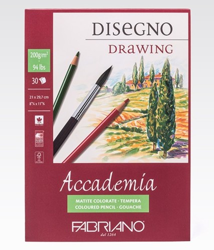בלוק נייר Accademia לצבעי מים (A4) מבית FABRIANO
