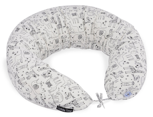 כרית היריון והנקה Pregnancy Pillow Cuddle Time - שחור/לבן חיות