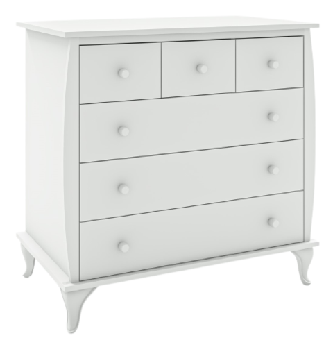 שידת תינוק אייל עם מגירות טריקה שקטה - לבן