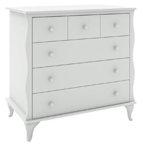 שידת תינוק בל עם מגירות טריקה שקטה - לבן