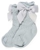 זוג גרביים לתינוק עם סרט במידה 0-12 - תכלת
