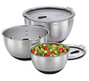 סט 3 קערות נירוסטה עם מכסים bowl set