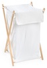 סל כביסה טטרא עם מעמד עץ - לבן