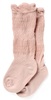 זוג גרביים מעוצבות ארוכות לתינוק במידה 0-12 - ורוד