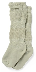 זוג גרביים מעוצבות ארוכות לתינוק במידה 0-12 - ירוק