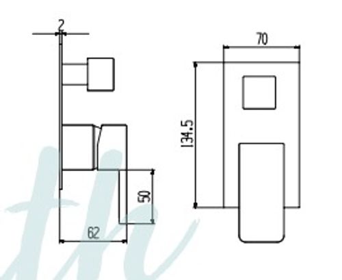 אינטרפוץ 4 דרך זרוע מהקיר ראש גשם 20X20 מזלף צינור נקודת מים ומאחז, CATANIA, לבן מט 
