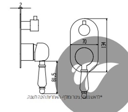 אינטרפוץ 4 דרך קומפלט זרוע מהקיר ראש גשם 20X20 מזלף צינור נקודת מים ומאחז,PORTOFINO,  זהב מט 