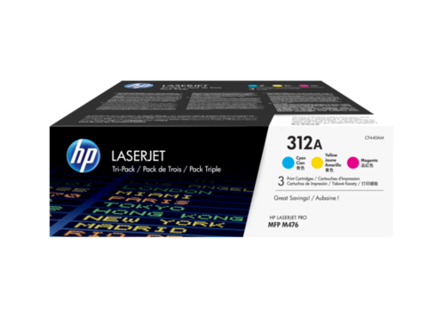 סט טונרים צבעוניים מקוריים HP 312A 3-pack