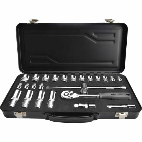 סט בוקסות מקצועי הינע “3/8 מ“מ 25 חלקים במזוודת מתכת