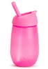 כוס שתיה מונעת נזילות עם קש פטנט קל לניקוי 296 מ''ל - ורוד
