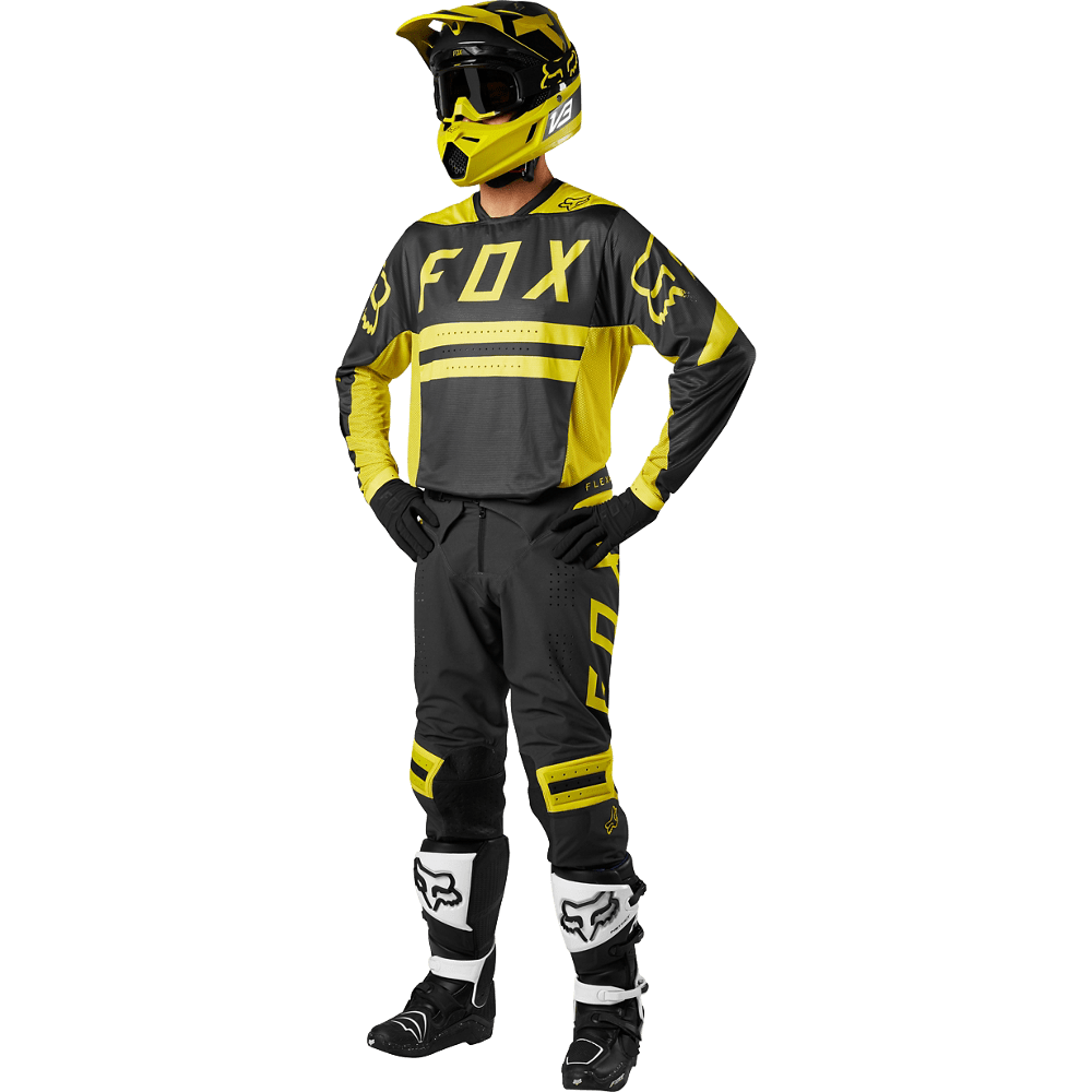 חליפת רכיבה פלקאייר שחור / חרדל - FOX FLEXAIR PREEST 