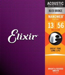 סט מיתרים לאקוסטית Elixir Nanoweb 0.13