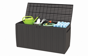 ארגז אחסון לגינה 270 ליטר שחור – אטום למים ונייד