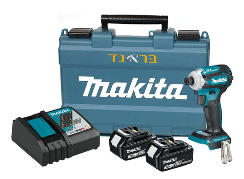 מברגת אימפקט 18V ללא פחמים + שתי סוללות 3.0AH