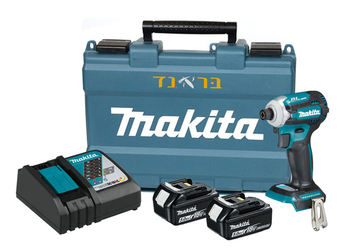 מברגת אימפקט 18V ללא פחמים + שתי סוללות 5.0AH