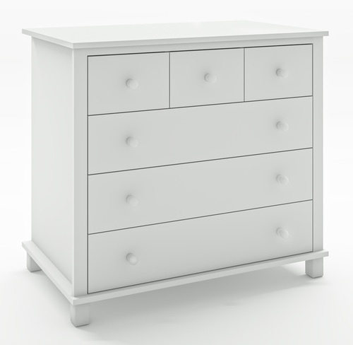 שידת תינוק הראל עם מגירות טריקה שקטה - לבן