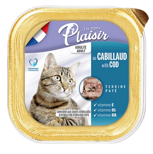 מעדן לחתול בטעם דג קוד פלזיר PLAISIR 