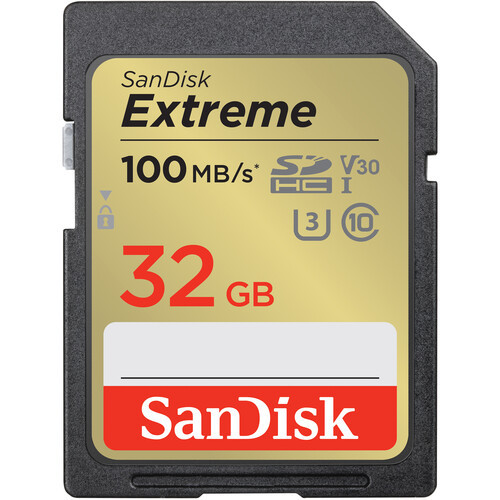 כרטיס זיכרון SanDisk 32GB Extreme UHS-I U3 SDHC